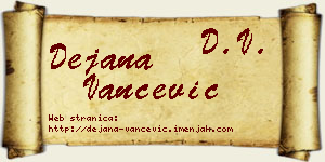 Dejana Vančević vizit kartica